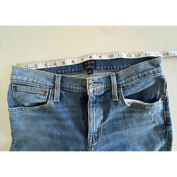 J. Crew Slim Boyfriend Mid-Rise Straight Jeans Medium Wash Denim Size 27 Stretch - Picture 8 of 12